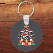 Porte-clés Cute Rat Terrier Le Dog Christmas Tree Xmas Hat Lo (Recto)