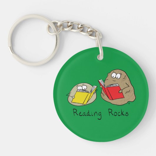 Porte-clés Cute Reading Rocks Librairie Book Lovers (Devant)