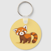 Porte-clés Cute Red Panda on Yellow (Recto)