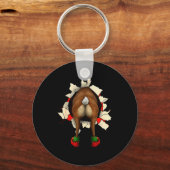 Porte-clés Cute Reindeer Butt Breakthrough Noël (Recto)