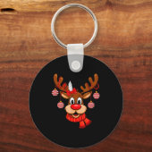 Porte-clés Cute Reindeer Christmas Red Nose Rudolph Xmas Kids (Recto)