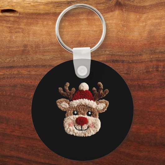 Porte-clés Cute Reindeer Rudolph Crochet Xmas Pajamas Holiday (Recto)