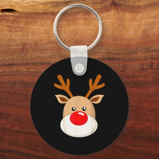 Porte-clés Cute Reindeer Rudolph Red Nose Christmas Antlers (Recto)