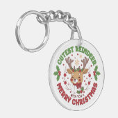 Porte-clés Cute Reindeer Wish You A Merry Christmas (Devant gauche)