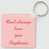 Porte-clés Cute Rose Love You Owl Custom (Dos)