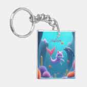 Porte-clés Cute rose Sirène Kitten (Devant gauche)