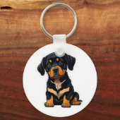 Porte-clés Cute Rottweiler - Cadeaux pour les propriétaires d (Recto)