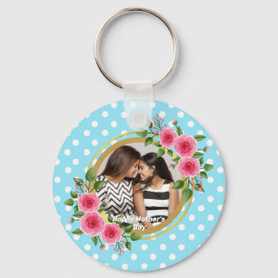 Porte-clés Cute Rustic Meadow Floral Wreath Photo Fer Fête de