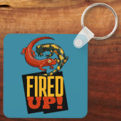 Porte-clés Cute Salamanders Fired Up! Motivational Cartoon (Verso)