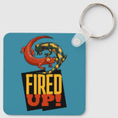 Porte-clés Cute Salamanders Fired Up! Motivational Cartoon (Dos)