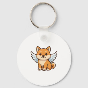 Porte-clés Cute Shiba Inu angel dessin animé bonheur de chien