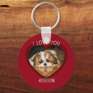 Porte-clés Cute shih tzu love Saint Valentin