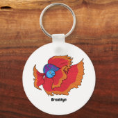 Porte-clés Cute Siamese combat poisson betta dessin (Recto)