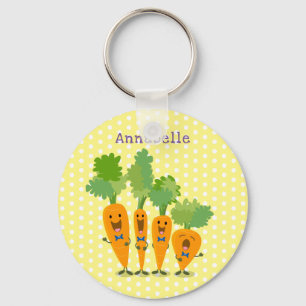 Porte-clés Cute singing carrot quartet cartoon illustration