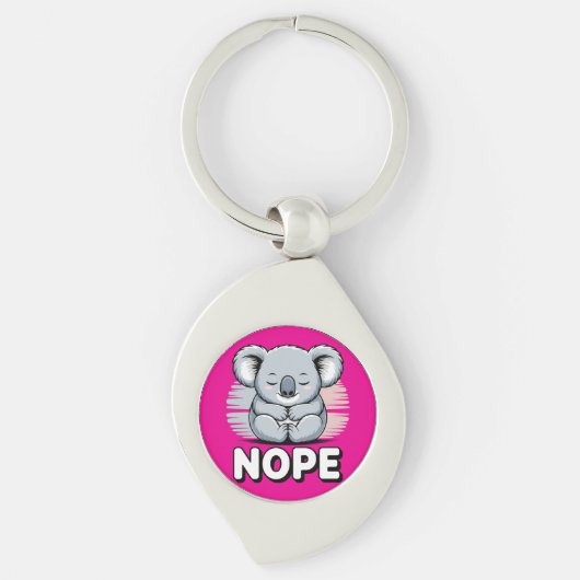Porte-clés Cute Sleeping Koala “Nope” Funny Cartoon (Devant)
