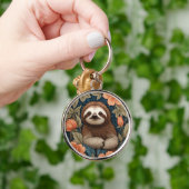 Porte-clés Cute Sloth Elegant Floral William Morris Inspired (Main)