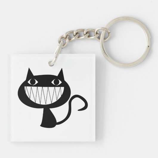 Porte-clés Cute souriant Chat noir Halloween Porte - clé (Dos)