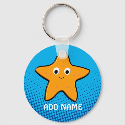 Porte-clés Cute Starfish Dessin Océan bleu (Recto)