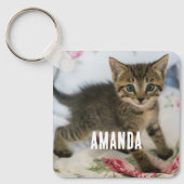 Porte-clés Cute Tabby Kitten À L'Air Surpris (Recto)