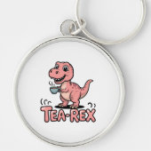 Porte-clés Cute Tea-Rex Pink Dinosaur – Sip Happens! (Devant)