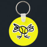 Porte-clés Cute tennis chick keychain gift<br><div class="desc">Cute tennis player chick cartoon keychain gift for girls,  coach,  mom etc. Custom sports theme key chains. Funny yellow ball key chain design. Fun Birthday party favor idea for tennis player.</div>