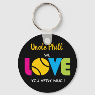 Porte-clés Cute Tennis  LOVE - custom text Round  Keychain