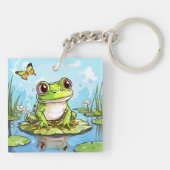 Porte-clés Cute Toad sur Lily Pad (Dos)