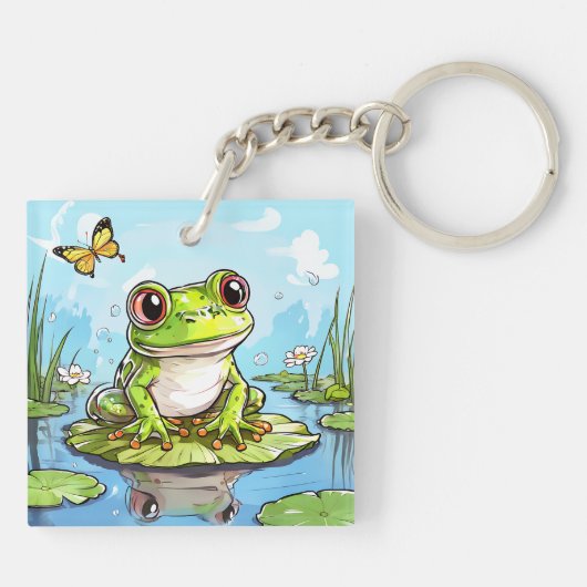 Porte-clés Cute Toad sur Lily Pad (Dos)