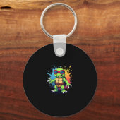 Porte-clés Cute Turtle Wearing Sunglasses Paint Splash Sea An (Recto)