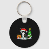 Porte-clés Cute Tuxedo Cat Santa Christmas Tree Lights Xmas T (Recto)