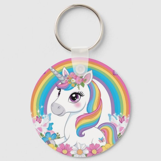 Porte-clés Cute Unicorn Arc-en-ciel magique cadeau Imaginaire (Recto)