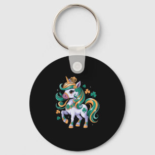 Porte-clés Cute Unicorn Shamrock Jour de la Saint Patrick Fil