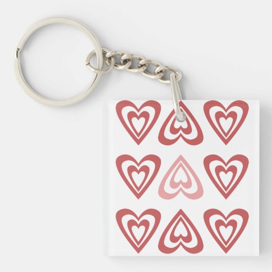 Porte-clés Cute Valentine Hearts – Love & Romance Design (Devant)