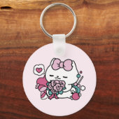 Porte-clés Cute Valentine's Cat Design - Feline the Love (Recto)
