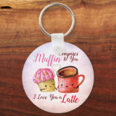 Porte-clés Cute Valentine's Day Cupcake et café Mug Couple (Recto)
