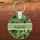 Porte-clés Cute Vegan Girl Green Kale (Recto)