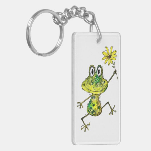 Porte-clés Cute Whimsical Happy Frog (Devant gauche)