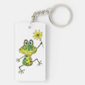 Porte-clés Cute Whimsical Happy Frog (Dos)