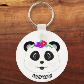 Porte-clés Cute Whimsical Panda Unicorn Pandicorn (Verso)