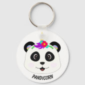Porte-clés Cute Whimsical Panda Unicorn Pandicorn (Verso)