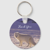 Porte-clés Cute White Arctic Fox neige hiver Photographie (Verso)