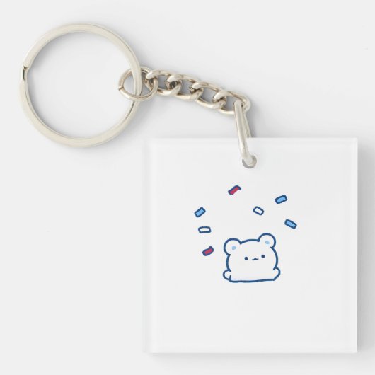Porte-clés Cute White Bear Celebration Character (Devant)
