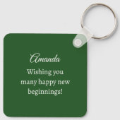 Porte-clés Cute Wild Rabbit Photo Dark Green Happy Spring (Dos)