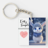 Porte-clés Cute Winter Bunny Keychain (Devant)