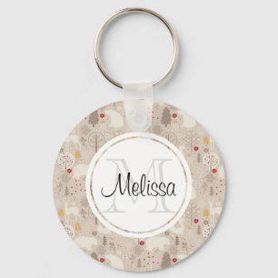 Porte-clés Cute Woodland Animaux Motifs nordiques