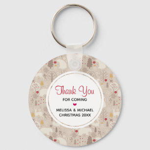 Porte-clés Cute Woodland Animaux Motifs nordiques Merci