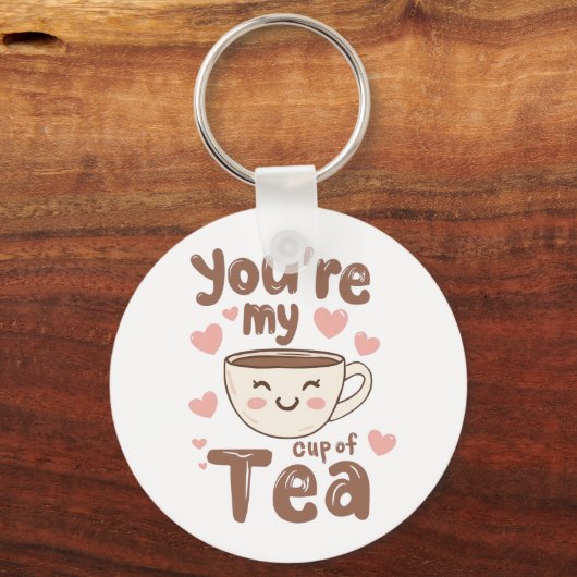 Porte-clés Cute "You're My Cup of Tea" Pun (Recto)