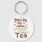 Porte-clés Cute "You're My Cup of Tea" Pun (Verso)