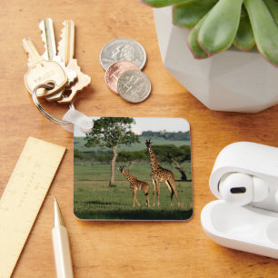 Porte-clés Cutest Baby Animals Giraffe Calf & Mama