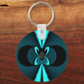Porte-clés Cyan et Black Abstrait Art Print (Recto)